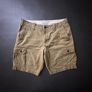 Abercrombie & Fitch Cargo Shorts Mens 33 (Fits 34) Khaki Y2k Style Loose Skater